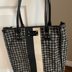 Kate Spade Black and Cream Geometric Tote